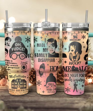 Home Alone Movies Custom Stanley Quencher 40Oz Stainless Steel Tumbler With Handle
