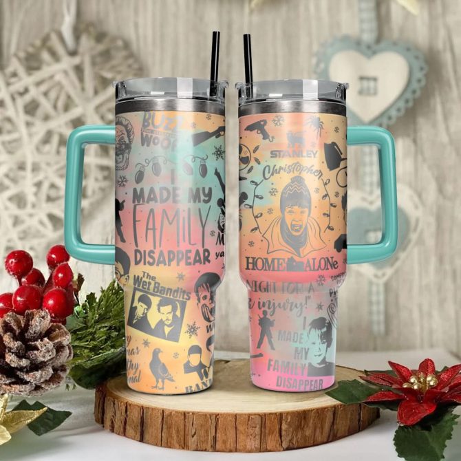 Home Alone Movies Custom Stanley Quencher 40Oz Stainless Steel Tumbler With Handle