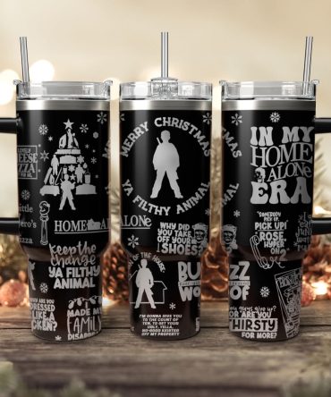 Home Alone Movies Custom Stanley Quencher 40Oz Stainless Steel Tumbler With Handle