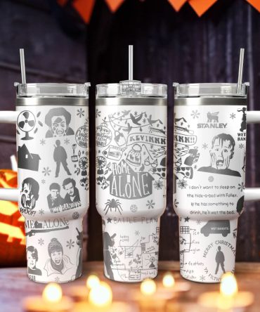 Home Alone Movies Custom Stanley Quencher 40Oz Stainless Steel Tumbler With Handle