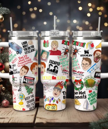 Home Alone Movies Custom Stanley Quencher 40Oz Stainless Steel Tumbler With Handle