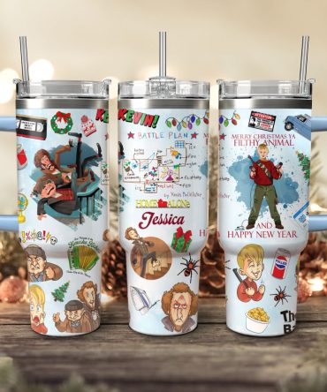 Home Alone Movies Custom Stanley Quencher 40Oz Stainless Steel Tumbler With Handle