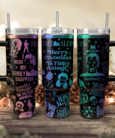 Home Alone Movies Custom Stanley Quencher 40Oz Stainless Steel Tumbler With Handle