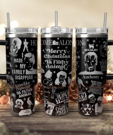 Home Alone Movies Custom Stanley Quencher 40Oz Stainless Steel Tumbler With Handle