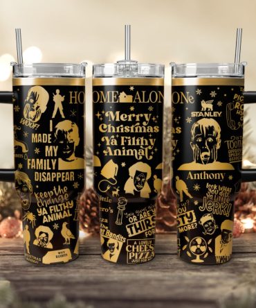 Home Alone Movies Custom Stanley Quencher 40Oz Stainless Steel Tumbler With Handle