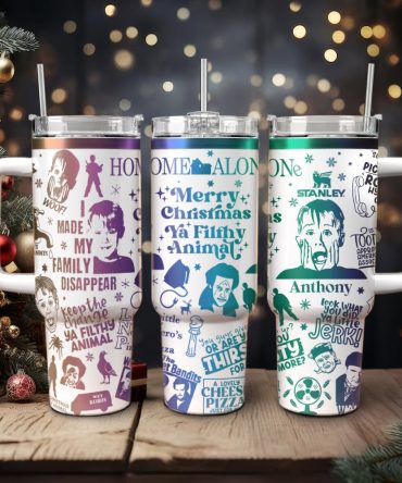 Home Alone Movies Custom Stanley Quencher 40Oz Stainless Steel Tumbler With Handle