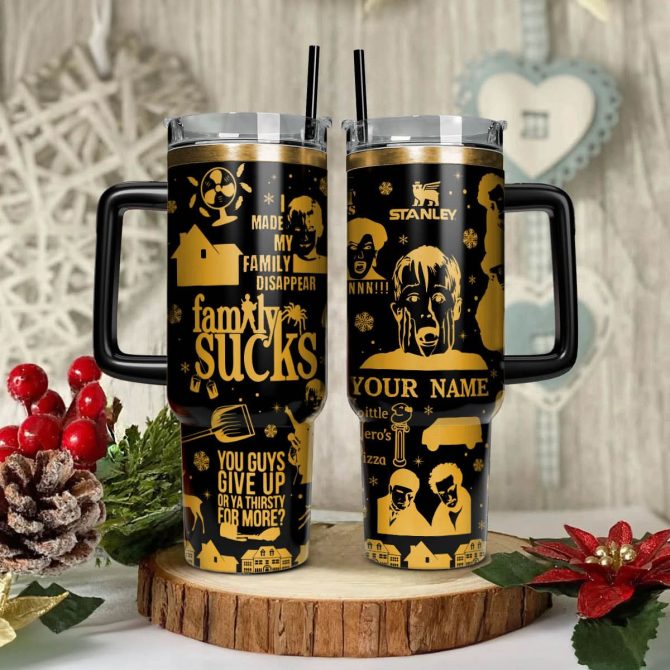 Home Alone Movies Custom Stanley Quencher 40Oz Stainless Steel Tumbler With Handle