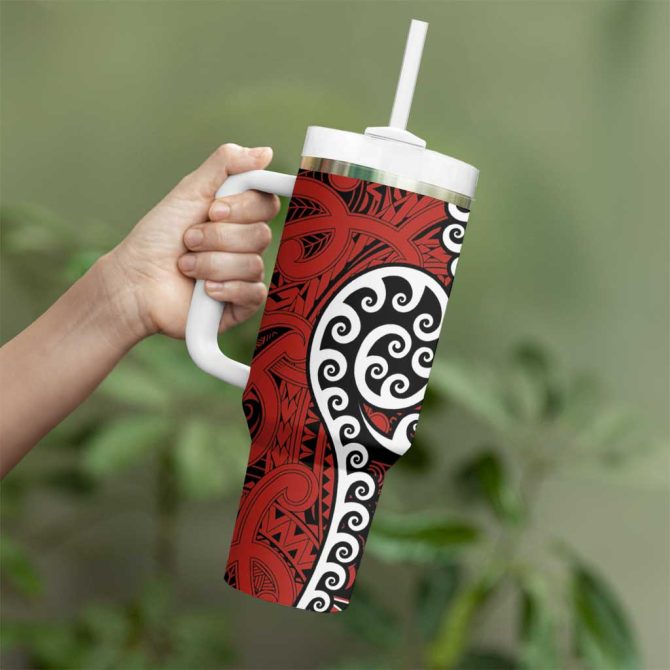Honour The Treaty New Zealand Toitu Te Tiriti Ake!Ake!Ake! Custom Stanley Quencher 40Oz Stainless Steel Tumbler With Handle - Image 3