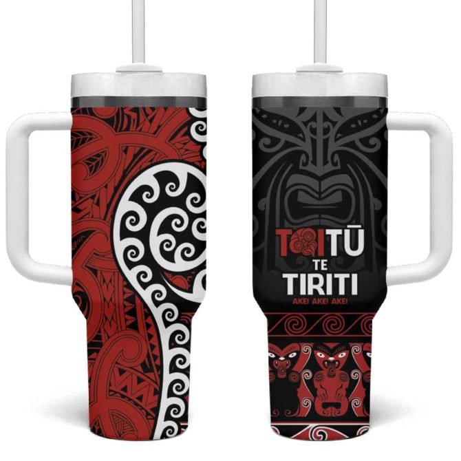 Honour The Treaty New Zealand Toitu Te Tiriti Ake!Ake!Ake! Custom Stanley Quencher 40Oz Stainless Steel Tumbler With Handle