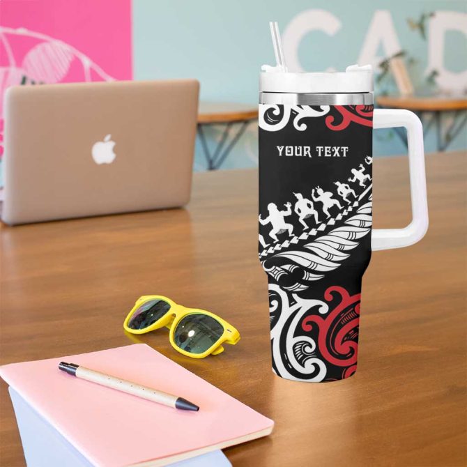 Honour The Treaty New Zealand Toitu Te Tiriti Half Fern Custom Stanley Quencher 40Oz Stainless Steel Tumbler With Handle - Image 5