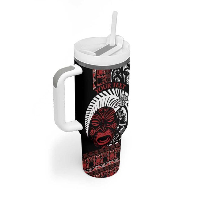 Honour The Treaty New Zealand Toitu Te Tiriti Indigenous Maori Face Custom Stanley Quencher 40Oz Stainless Steel Tumbler With Handle - Image 2