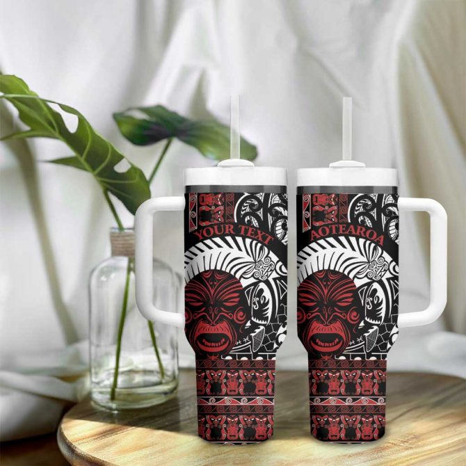 Honour The Treaty New Zealand Toitu Te Tiriti Indigenous Maori Face Custom Stanley Quencher 40Oz Stainless Steel Tumbler With Handle - Image 9
