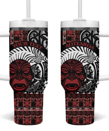 Honour The Treaty New Zealand Toitu Te Tiriti Indigenous Maori Face Custom Stanley Quencher 40Oz Stainless Steel Tumbler With Handle