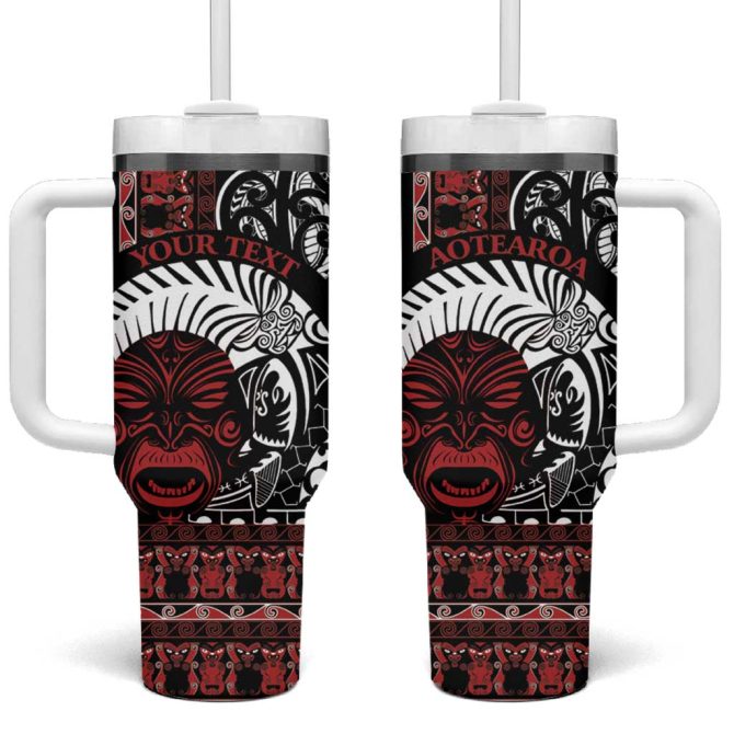 Honour The Treaty New Zealand Toitu Te Tiriti Indigenous Maori Face Custom Stanley Quencher 40Oz Stainless Steel Tumbler With Handle