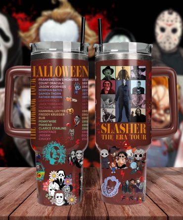 Horror Characters Eras Tour Movies Custom Stanley Quencher 40Oz Stainless Steel Tumbler With Handle