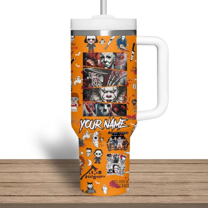 Horror Characters Movies Custom Stanley Quencher 40Oz Stainless Steel Tumbler - Image 3