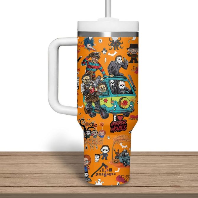 Horror Characters Movies Custom Stanley Quencher 40Oz Stainless Steel Tumbler - Image 2