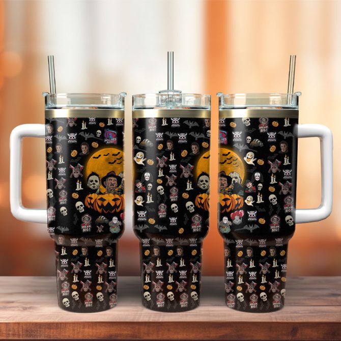 Horror Characters Movies Custom Stanley Quencher 40Oz Stainless Steel Tumbler With Handle