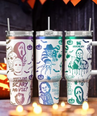 Horror Characters Movies Custom Stanley Quencher 40Oz Stainless Steel Tumbler With Handle