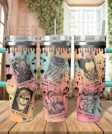 Horror Characters Movies Custom Stanley Quencher 40Oz Stainless Steel Tumbler With Handle