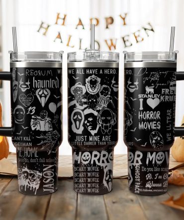 Horror Characters Movies Custom Stanley Quencher 40Oz Stainless Steel Tumbler With Handle