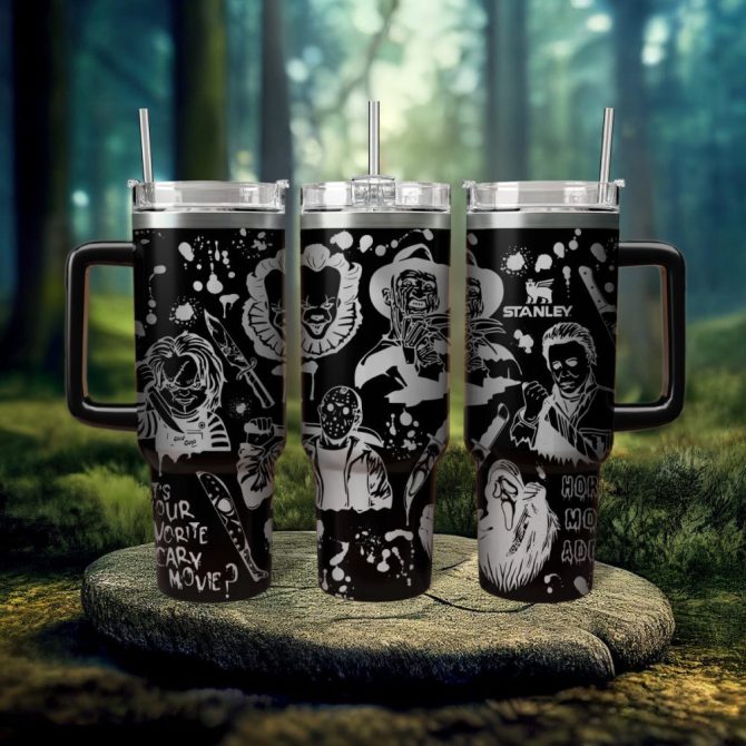 Horror Characters Movies Custom Stanley Quencher 40Oz Stainless Steel Tumbler With Handle