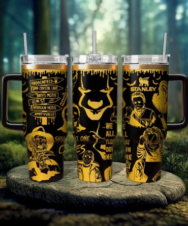 Horror Characters Movies Custom Stanley Quencher 40Oz Stainless Steel Tumbler With Handle
