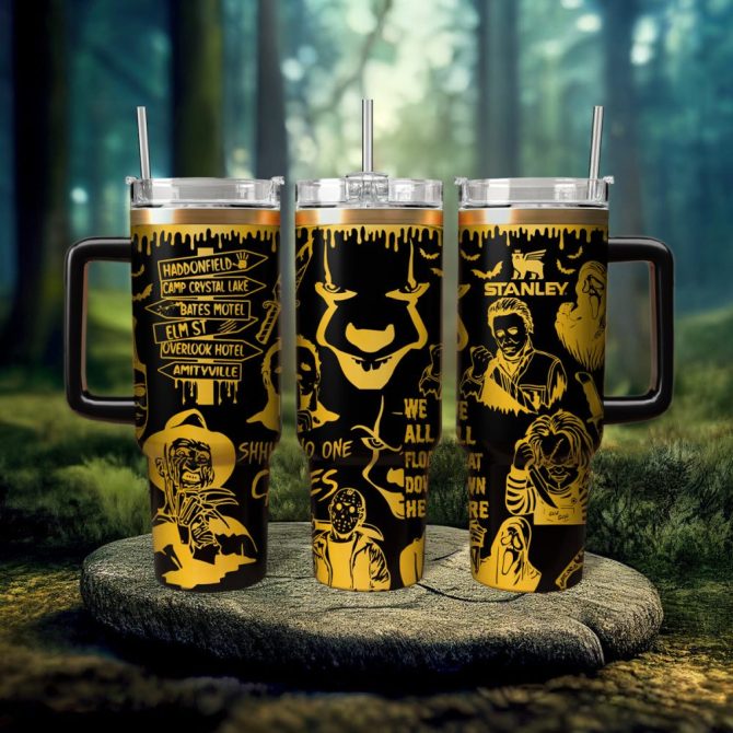 Horror Characters Movies Custom Stanley Quencher 40Oz Stainless Steel Tumbler With Handle