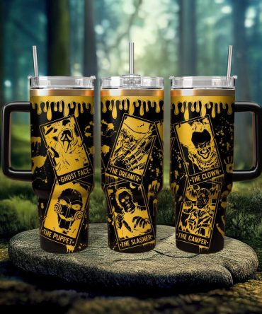 Horror Characters Movies Custom Stanley Quencher 40Oz Stainless Steel Tumbler With Handle