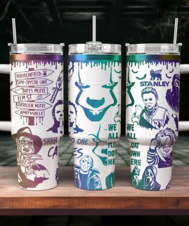 Horror Characters Movies Custom Stanley Quencher 40Oz Stainless Steel Tumbler With Handle