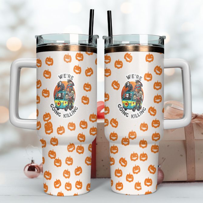 Horror Characters Movies Custom Stanley Quencher 40Oz Stainless Steel Tumbler With Handle - Image 4