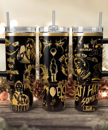 Horror Characters Movies Custom Stanley Quencher 40Oz Stainless Steel Tumbler With Handle