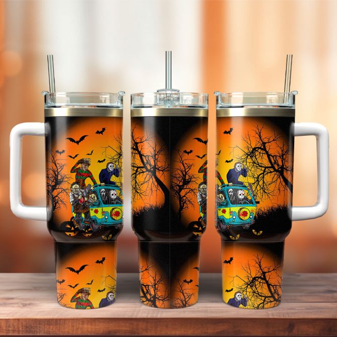 Horror Characters Movies Custom Stanley Quencher 40Oz Stainless Steel Tumbler With Handle