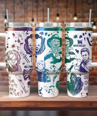 Horror Characters Movies Custom Stanley Quencher 40Oz Stainless Steel Tumbler With Handle