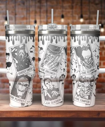 Horror Characters Movies Custom Stanley Quencher 40Oz Stainless Steel Tumbler With Handle