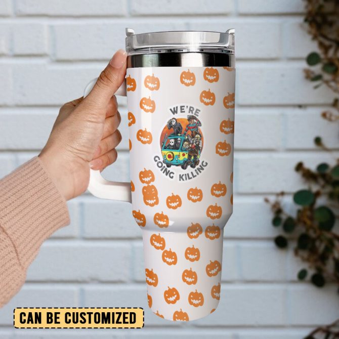Horror Characters Movies Custom Stanley Quencher 40Oz Stainless Steel Tumbler With Handle - Image 3