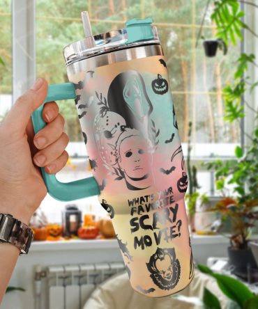 Horror Characters Movies Custom Stanley Quencher 40Oz Stainless Steel Tumbler With Handle