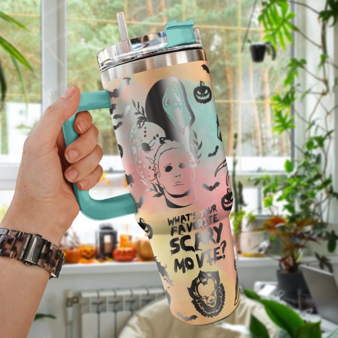 Horror Characters Movies Custom Stanley Quencher 40Oz Stainless Steel Tumbler With Handle