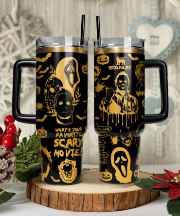 Horror Characters Movies Custom Stanley Quencher 40Oz Stainless Steel Tumbler With Handle