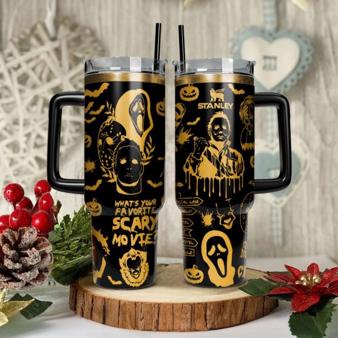 Horror Characters Movies Custom Stanley Quencher 40Oz Stainless Steel Tumbler With Handle