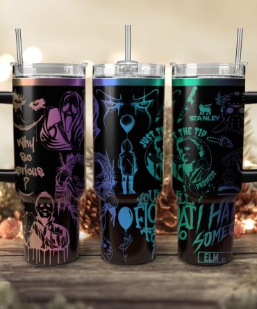 Horror Characters Movies Custom Stanley Quencher 40Oz Stainless Steel Tumbler With Handle