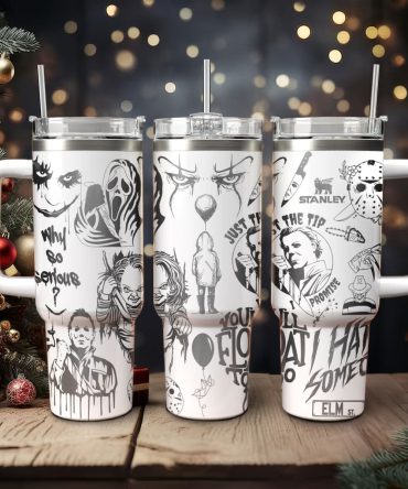 Horror Characters Movies Custom Stanley Quencher 40Oz Stainless Steel Tumbler With Handle