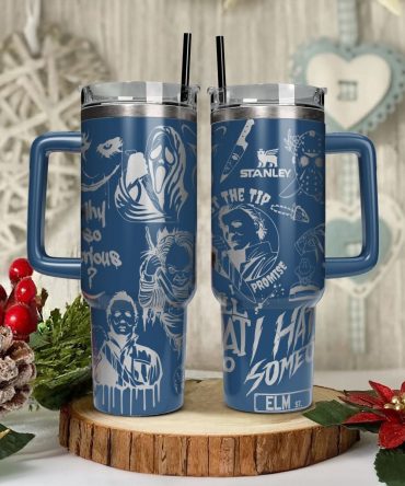 Horror Characters Movies Custom Stanley Quencher 40Oz Stainless Steel Tumbler With Handle