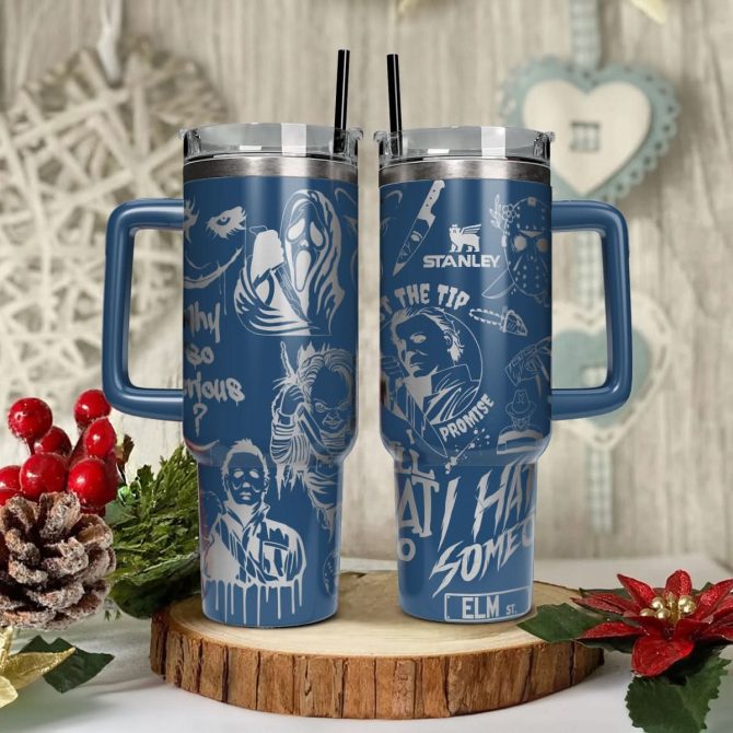 Horror Characters Movies Custom Stanley Quencher 40Oz Stainless Steel Tumbler With Handle