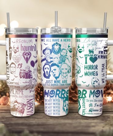 Horror Characters Movies Custom Stanley Quencher 40Oz Stainless Steel Tumbler With Handle