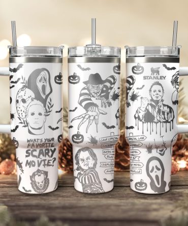 Horror Characters Movies Custom Stanley Quencher 40Oz Stainless Steel Tumbler With Handle