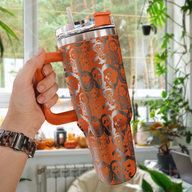 Horror Characters Movies Custom Stanley Quencher 40Oz Stainless Steel Tumbler With Handle