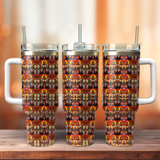 Horror Characters Movies Custom Stanley Quencher 40Oz Stainless Steel Tumbler With Handle