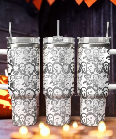 Horror Characters Movies Custom Stanley Quencher 40Oz Stainless Steel Tumbler With Handle