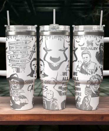 Horror Characters Movies Custom Stanley Quencher 40Oz Stainless Steel Tumbler With Handle